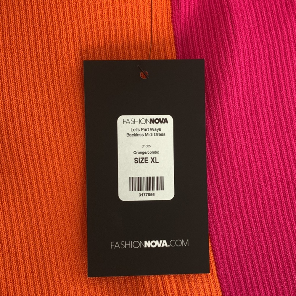 Pink and Orange Midi Dress - Picture 6 of 7